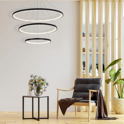 Candeeiro suspenso LED LEA LED/60W/230V 4000K diâmetro 80 cm preto