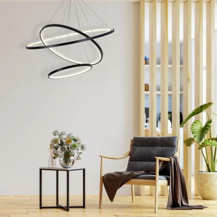 Candeeiro suspenso LED LEA LED/60W/230V 4000K diâmetro 80 cm preto