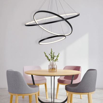 Candeeiro suspenso LED LEA LED/60W/230V 4000K diâmetro 80 cm preto