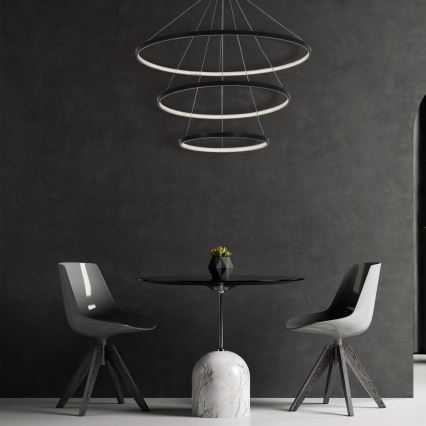 Candeeiro suspenso LED LEA LED/60W/230V 4000K diâmetro 80 cm preto