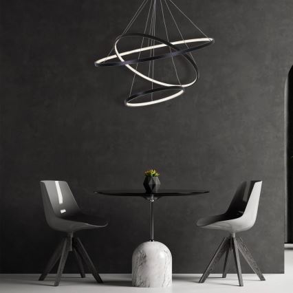 Candeeiro suspenso LED LEA LED/60W/230V 4000K diâmetro 80 cm preto