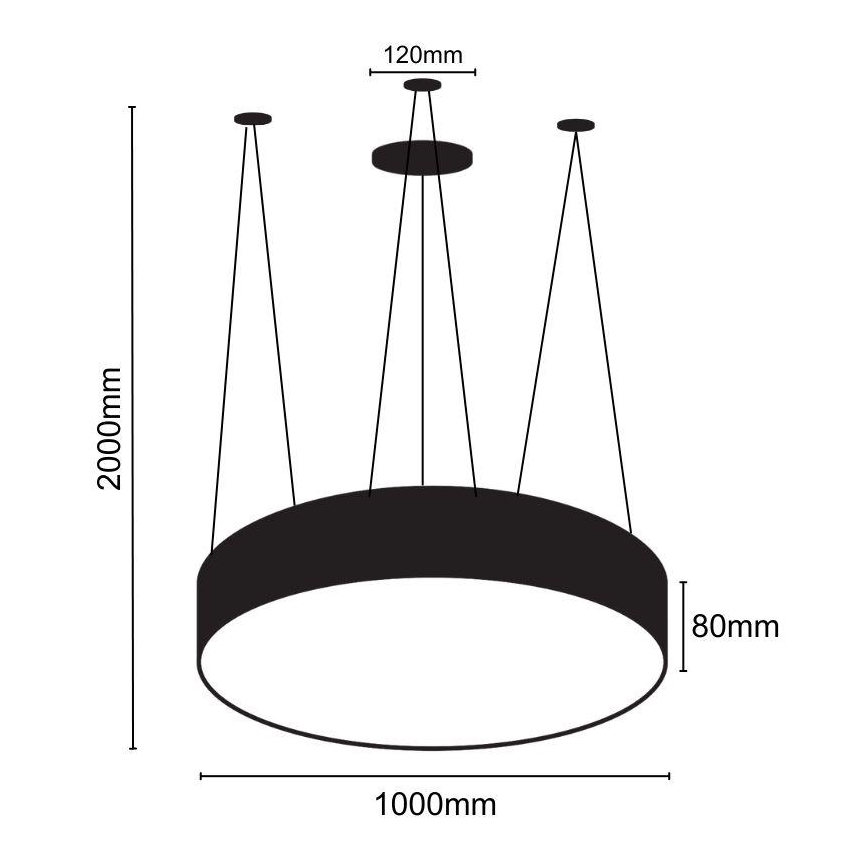 Candeeiro suspenso LED LED/100W/230V 4000K diâmetro 100 cm