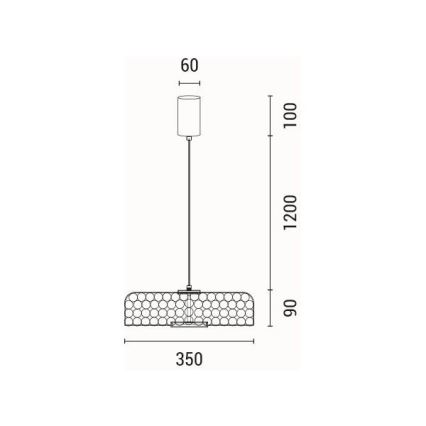 Candeeiro suspenso LED LED/10W/230V 3000K dourado diâmetro 35 cm