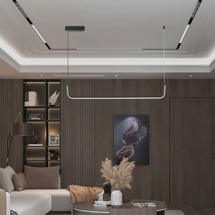 Candeeiro suspenso LED LED/12W/230V 4000K 90 cm preto