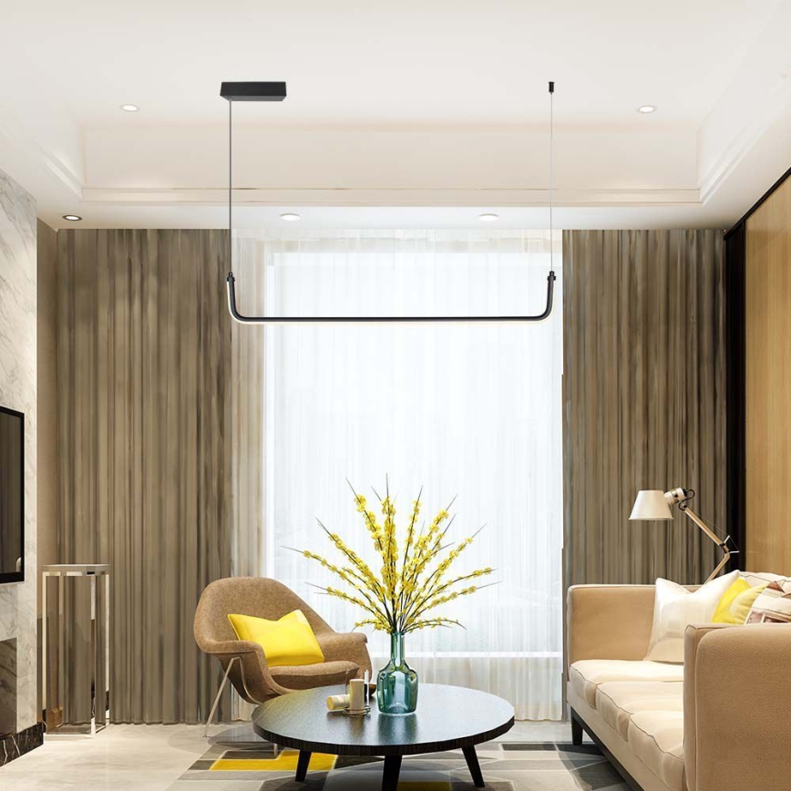 Candeeiro suspenso LED LED/12W/230V 4000K 90 cm preto