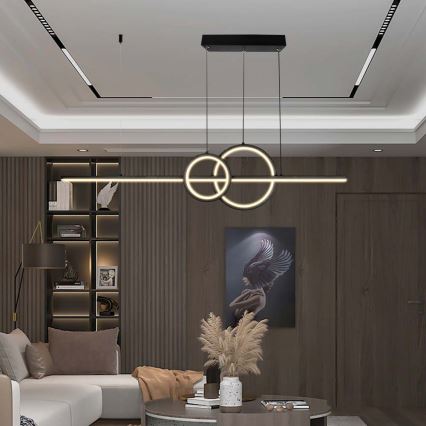 Candeeiro suspenso LED LED/15W/230V 4000K 80 cm preto