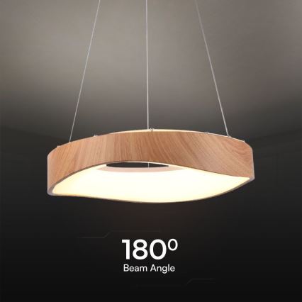 Candeeiro suspenso LED LED/18W/230V 3000K ø 40 cm castanho