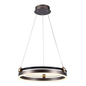 Candeeiro suspenso LED LED/20W/230V 3000K diâmetro 42 cm castanho