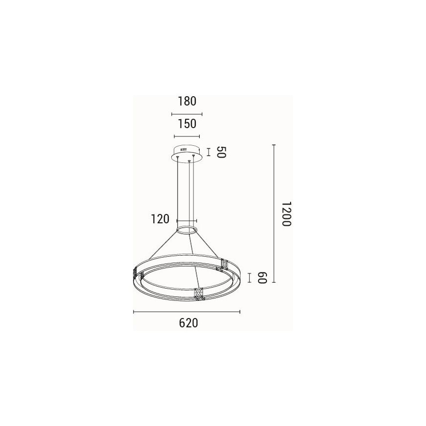 Candeeiro suspenso LED LED/21W/230V 3000K 42x120 cm