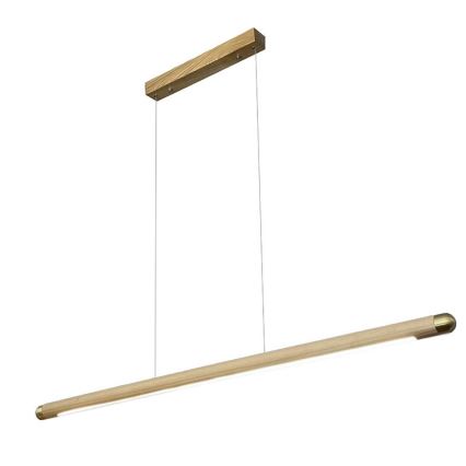 Candeeiro suspenso LED LED/22W/230V 4000K 120 cm cinza/madeira maciça