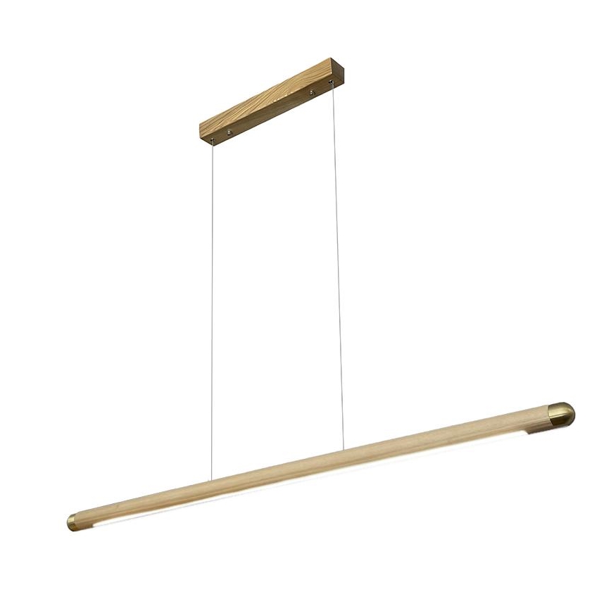 Candeeiro suspenso LED LED/22W/230V 4000K 120 cm cinza/madeira maciça