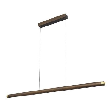 Candeeiro suspenso LED LED/22W/230V 4000K 120 cm cinza/madeira maciça