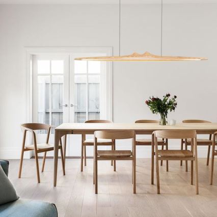 Candeeiro suspenso LED LED/22W/230V 4000K 120 cm cinza/madeira maciça