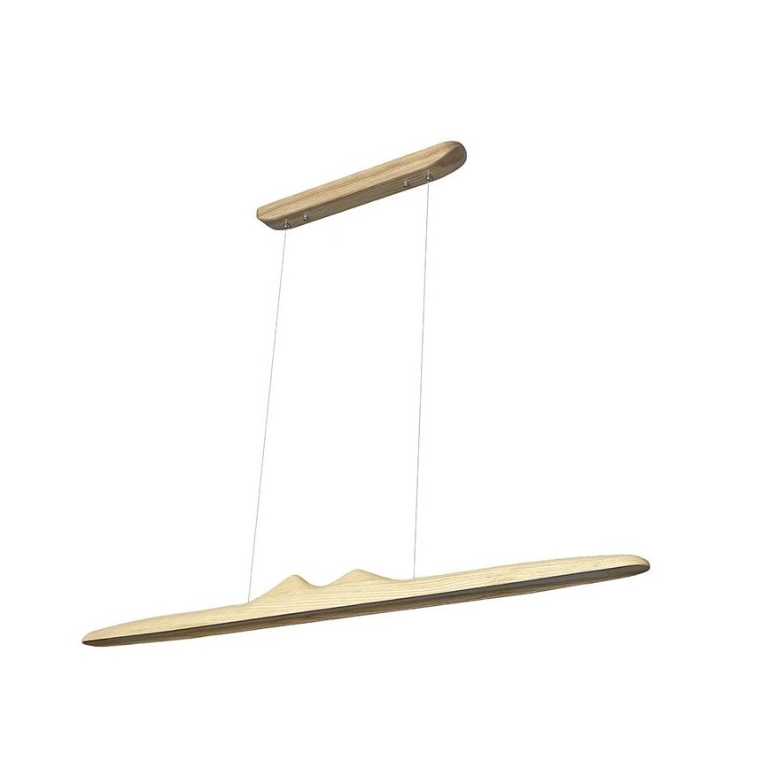 Candeeiro suspenso LED LED/22W/230V 4000K 120 cm cinza/madeira maciça