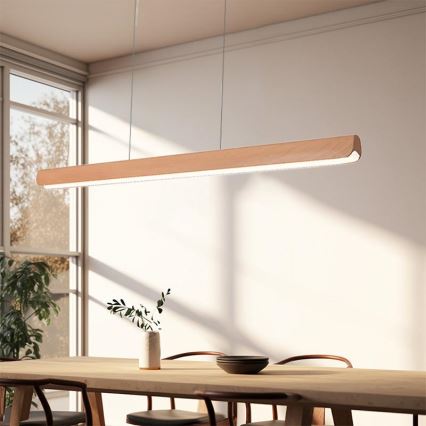 Candeeiro suspenso LED LED/22W/230V 4000K 120 cm faia/madeira maciça