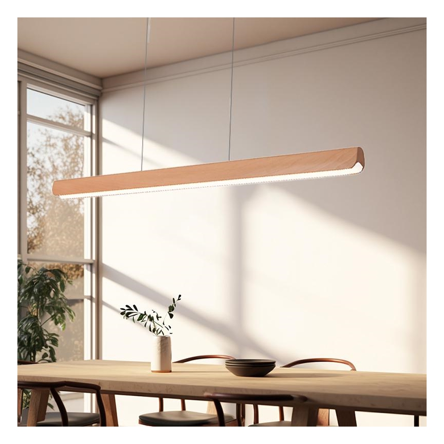Candeeiro suspenso LED LED/22W/230V 4000K 120 cm faia/madeira maciça