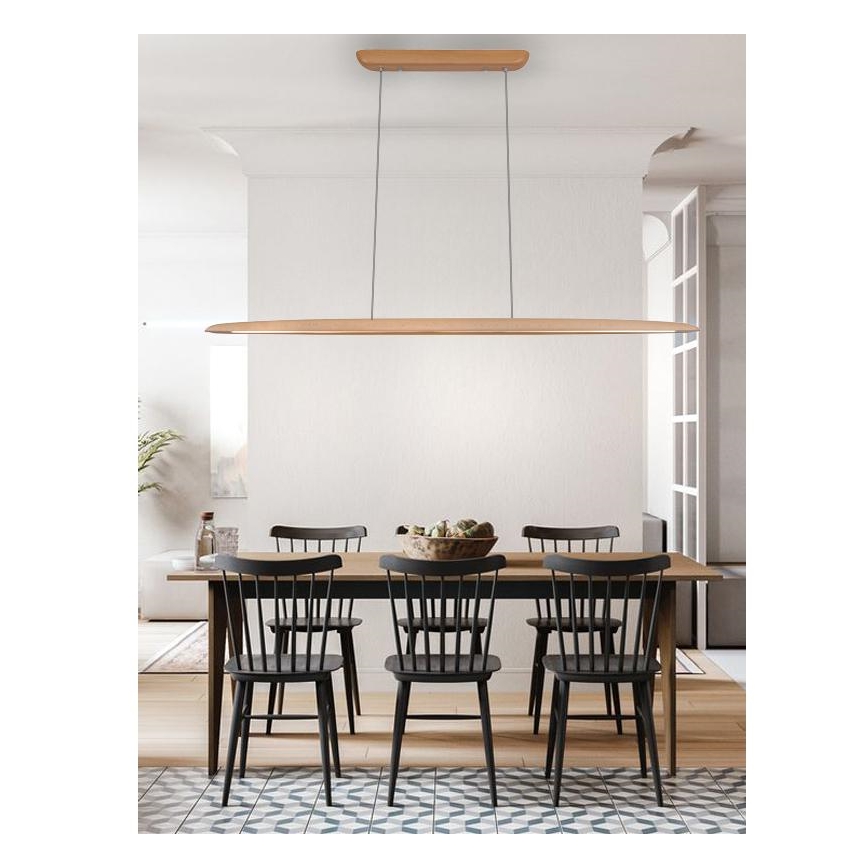 Candeeiro suspenso LED LED/22W/230V 4000K 130 cm faia/madeira maciça