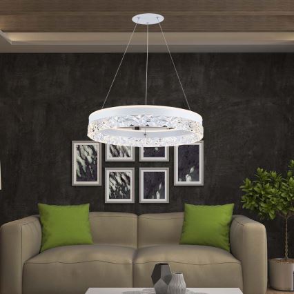 Candeeiro suspenso LED LED/25W/230V 3000K diâmetro 50 cm branco