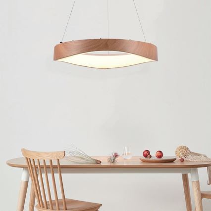 Candeeiro suspenso LED LED/25W/230V 3000K ø 50 cm castanho