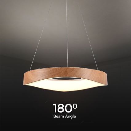 Candeeiro suspenso LED LED/25W/230V 3000K ø 50 cm castanho