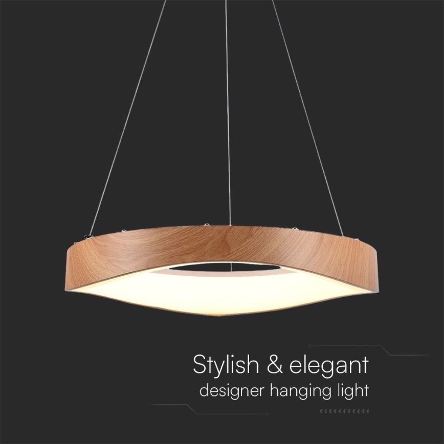 Candeeiro suspenso LED LED/25W/230V 3000K ø 50 cm castanho