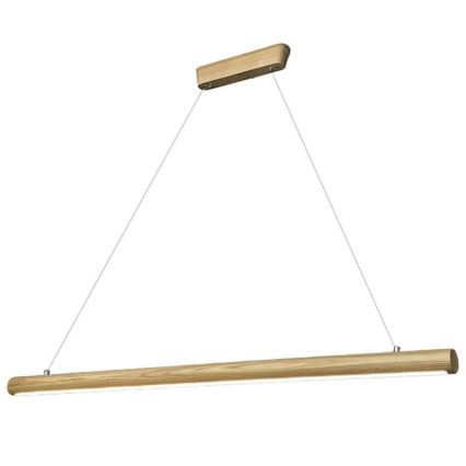 Candeeiro suspenso LED LED/26W/230V 4000K 150 cm cinza/madeira maciça