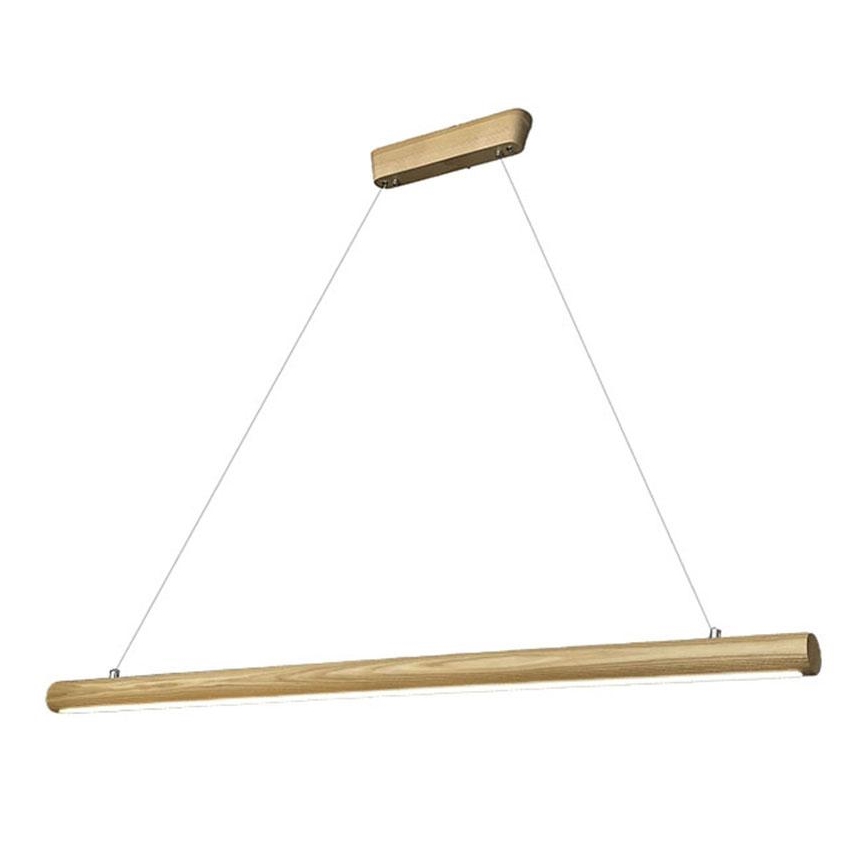 Candeeiro suspenso LED LED/26W/230V 4000K 150 cm cinza/madeira maciça