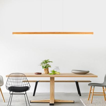 Candeeiro suspenso LED LED/26W/230V 4000K 150 cm faia/madeira maciça
