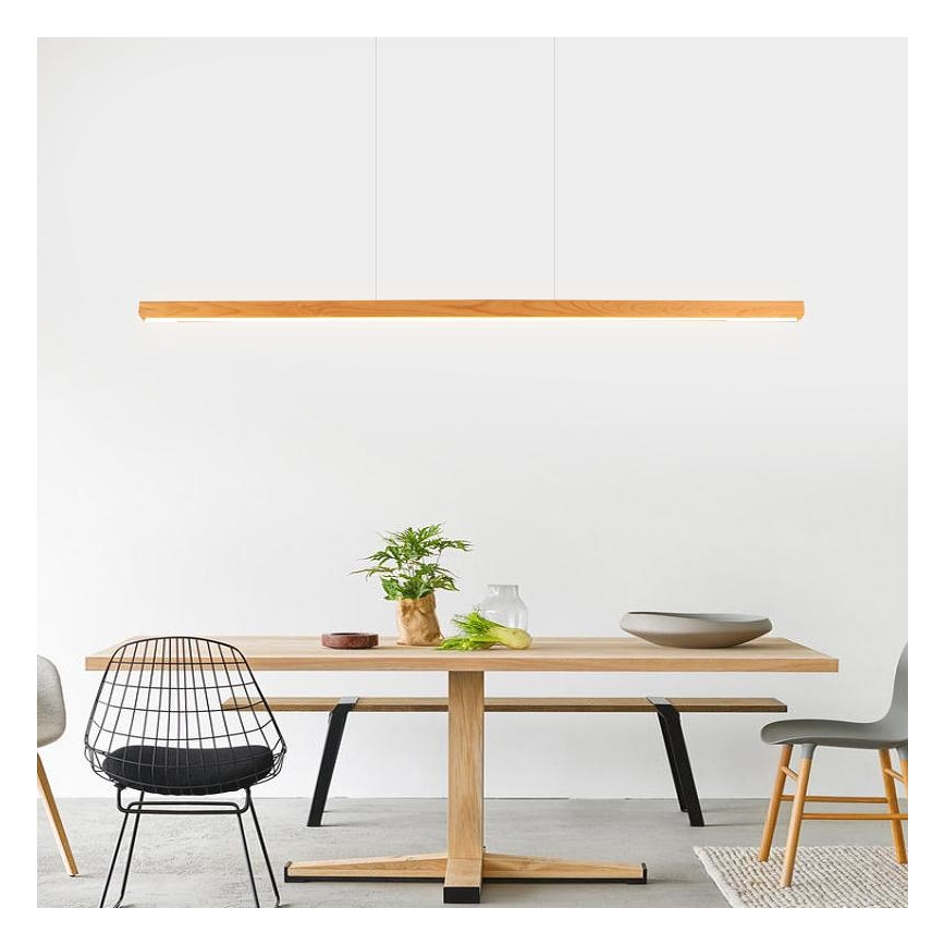 Candeeiro suspenso LED LED/26W/230V 4000K 150 cm faia/madeira maciça