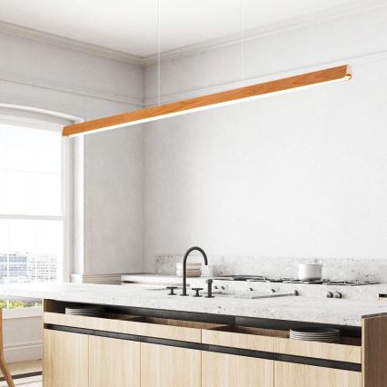 Candeeiro suspenso LED LED/26W/230V 4000K 150 cm faia/madeira maciça