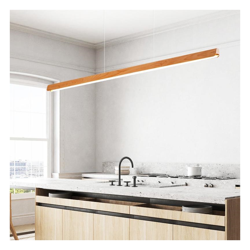 Candeeiro suspenso LED LED/26W/230V 4000K 150 cm faia/madeira maciça
