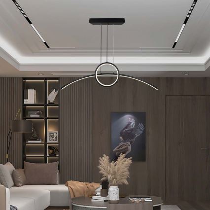 Candeeiro suspenso LED LED/30W/230V 4000K 88 cm preto