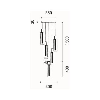 Candeeiro suspenso LED LED/38W/230V 3000K