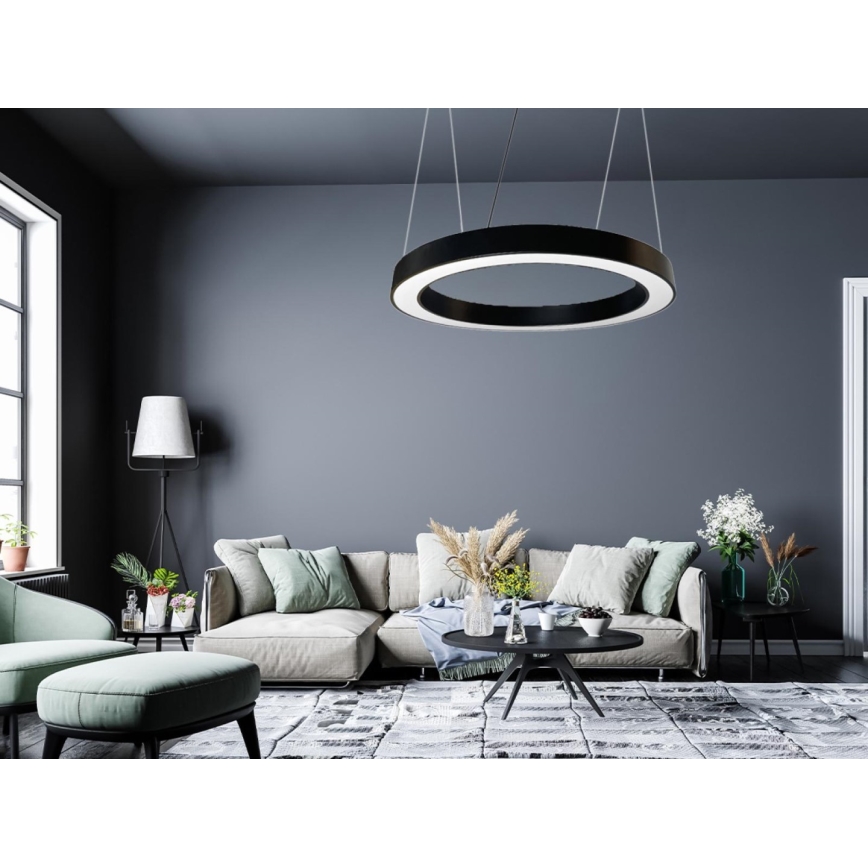 Candeeiro suspenso LED LED/50W/230V 4000K diâmetro 100 cm preto