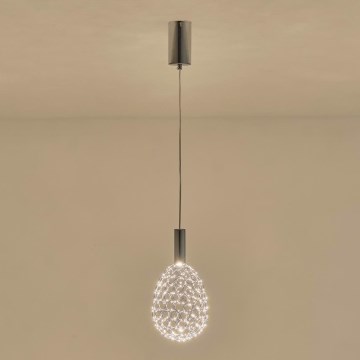 Candeeiro suspenso LED LED/6,3W/230V 3000K cromado brilhante diâmetro 14 cm