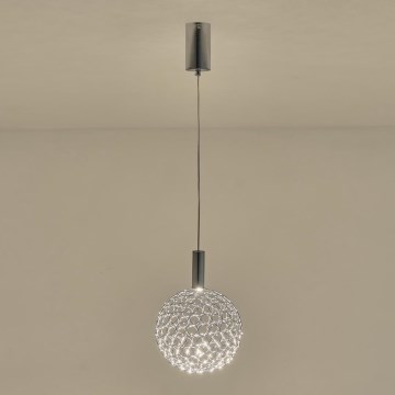 Candeeiro suspenso LED LED/6,3W/230V 3000K cromado brilhante diâmetro 25 cm