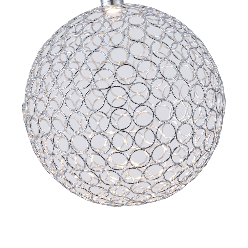 Candeeiro suspenso LED LED/6,3W/230V 3000K cromado brilhante diâmetro 25 cm