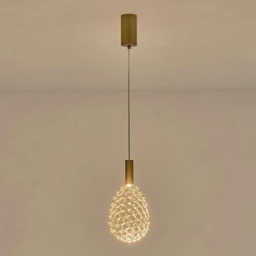 Candeeiro suspenso LED LED/6,3W/230V 3000K dourado diâmetro 14 cm