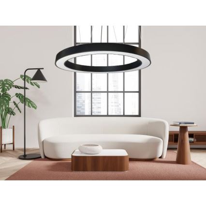 Candeeiro suspenso LED LED/60W/230V 4000K diâmetro 120 cm preto