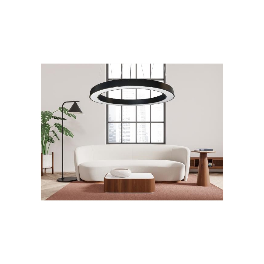 Candeeiro suspenso LED LED/60W/230V 4000K diâmetro 120 cm preto