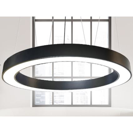 Candeeiro suspenso LED LED/60W/230V 4000K diâmetro 120 cm preto