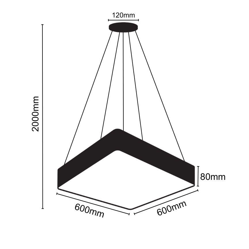 Candeeiro suspenso LED LED/65W/230V 4000K 60x60 cm
