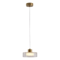 Candeeiro suspenso LED LED/8W/230V 3000K dourado/transparente pr. 20 cm