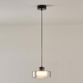 Candeeiro suspenso LED LED/8W/230V 3000K preto/fumado pr. 20 cm