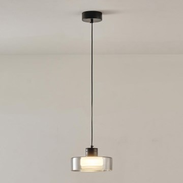 Candeeiro suspenso LED LED/8W/230V 3000K preto/fumado pr. 20 cm