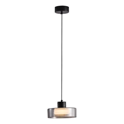 Candeeiro suspenso LED LED/8W/230V 3000K preto/fumado pr. 20 cm