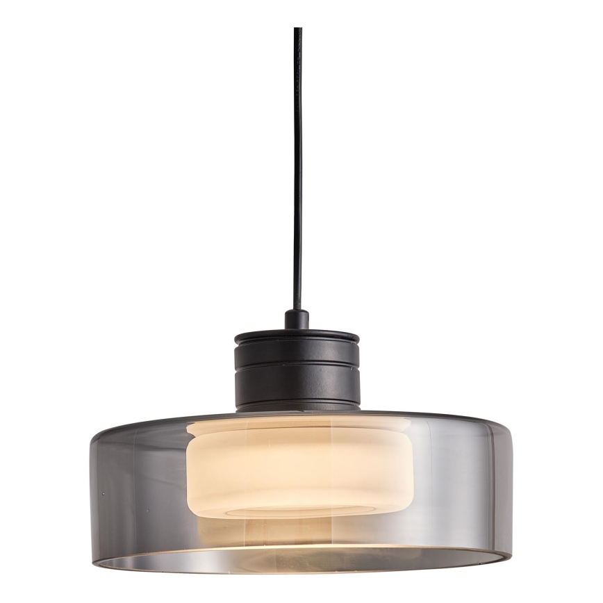 Candeeiro suspenso LED LED/8W/230V 3000K preto/fumado pr. 20 cm