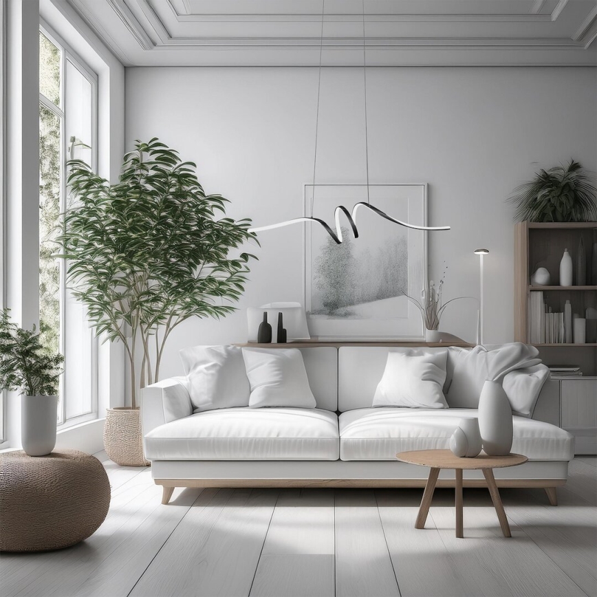 Candeeiro suspenso LED LOOP LED/28W/230V preto