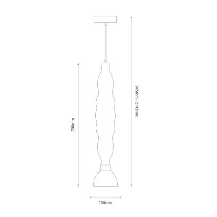 Candeeiro suspenso LED LUCCO LED/18W/230V diâmetro 15 cm dourado