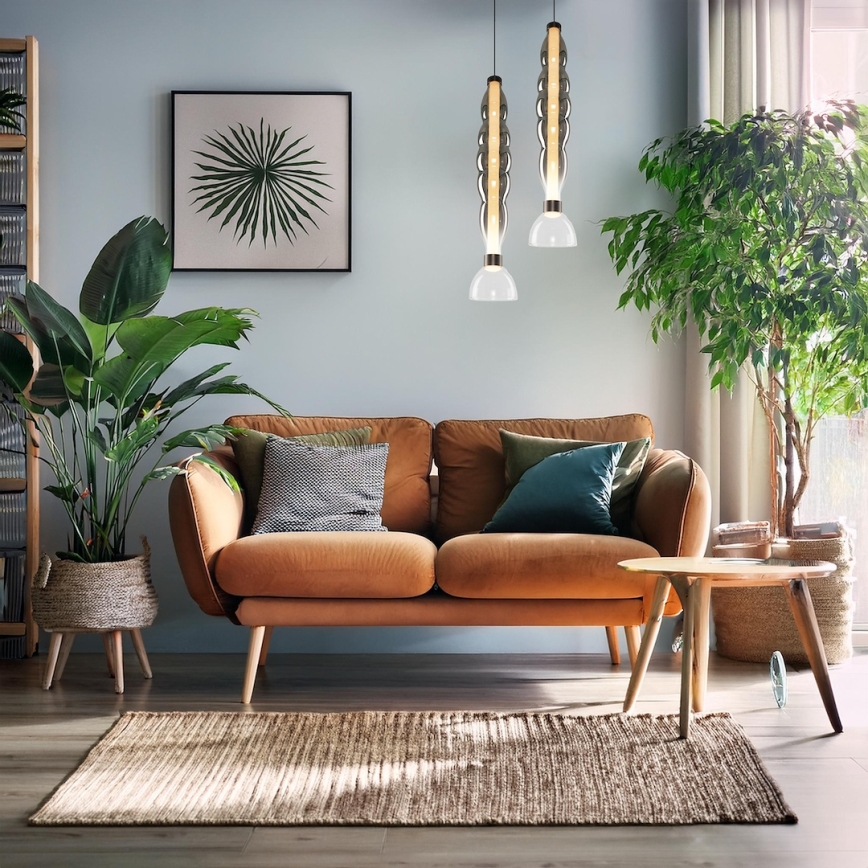 Candeeiro suspenso LED LUCCO LED/18W/230V diâmetro 15 cm fumado